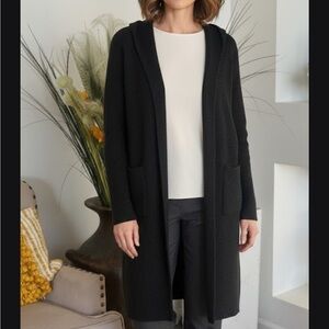 Eileen Fisher Classic Black Open Cardigan